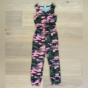 Kids Pink and Green Camo One Piece Romper